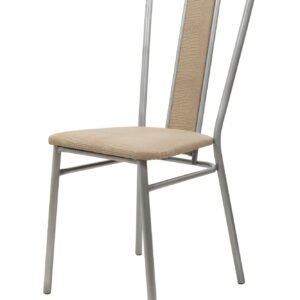 Metal chair with leather accents on a white isolated background